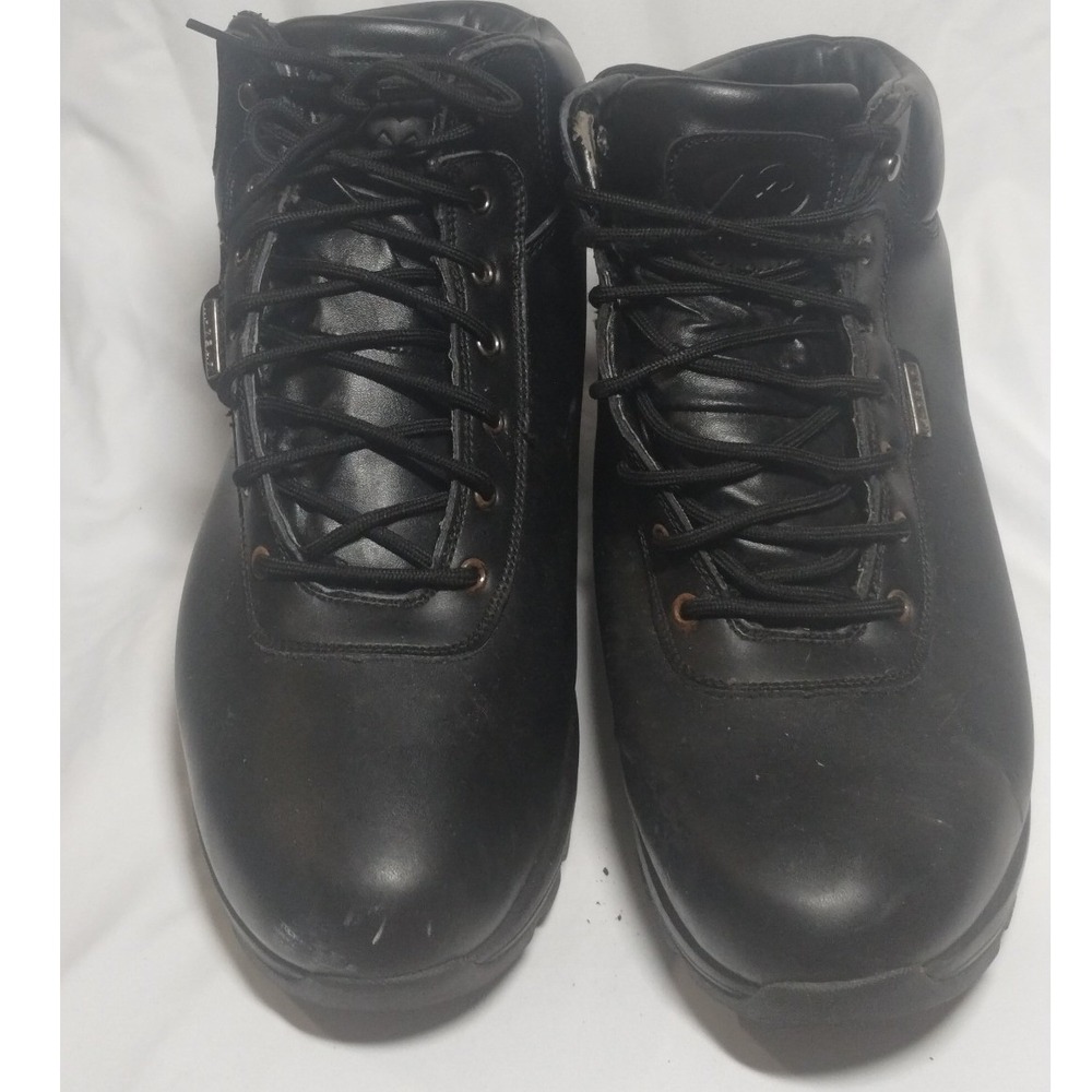 M-Gear Mens Black Leather Air Cushion Hiking Work Boots Size 13 Round Toe LaceUp